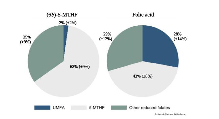 Ehtiyatlı olun! Scientific Reports-da aparılan bir araşdırma təsdiq edir ki, süd verən qadınlar fol turşusu əlavə etdikdə onların südündəki folatın 28%-i istifadəyə yararsızdır, metabolizə olunmamış fol turşusu (UMFA) bioaktiv formada olan analara nisbətən 14 dəfə çoxdur.